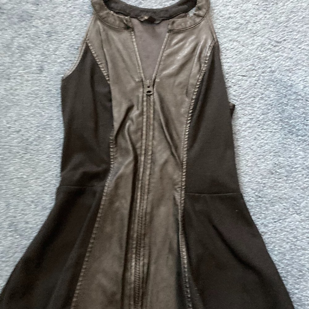 GUESS faux leather peplum top- black- medium Top.  $89 RETAIL